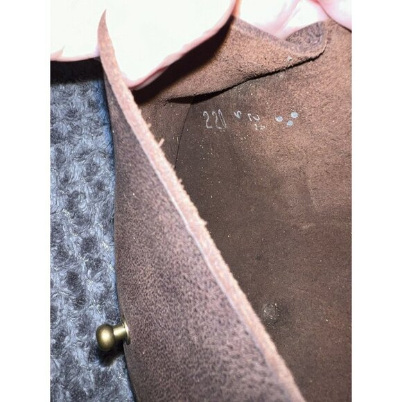 Brown Nobuck Leather Envelope Fold over Wallet Bag - Picture 7 of 10